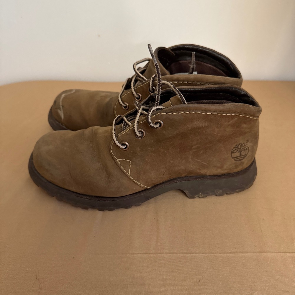 Timberland Derby Mid Boots Women's Size 7W Brown Ankle Lace Up Casual‎ Shoes - Picture 3 of 7